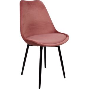 Lucy’s Living Luxe Eetkamerstoel LEAF Roze –  ø 47x52.5x87 cm – hotel chique - binnen – meubilair – meubels – stoelen – wonen – interieur