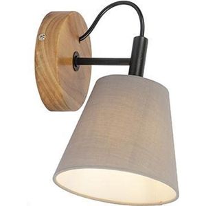 QAZQA cupy - Landelijke Wandlamp voor binnen - 1 lichts - L 15 cm - Grijs - Woonkamers-sSlaapkamers-sKeuken