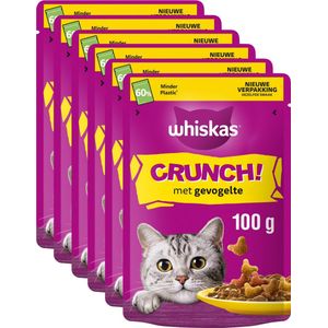 Whiskas Kattensnoepjes - Crunch Snacks - Gevogelte - 6 x 100g