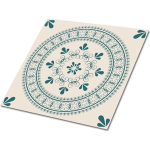 Tulup PVC Tegels - Oosters Motief Vinyl Tegels - 30 cm x 30 cm - Groente Vloer Tegels PVC - Verpakking van 9 stuks - Vinyl Vloer Tegels - Mozaïek Plaktegels - Zelfklevende PVC Tegels - Plaktegels keuken en Badkamer