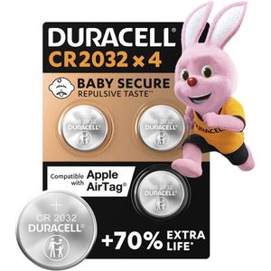 Duracell 2032 Lithium-knoopcelbatterijen - 3V, CR2032 - 4 stuks
