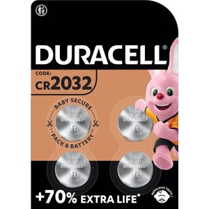 Duracell Specialty 2032 Lithium-knoopcelbatterij 3V, verpakking van 4 stuks (DL2032/CR2032)