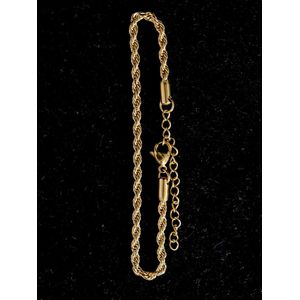Diamond Boss - Rope Armband - 18-23 CM - Goud plat Rope armband 18-23 CM