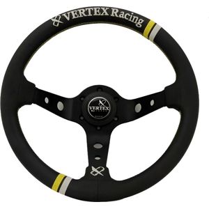 Vertex Racing - Sportstuur - Autostuur - Sportstuur Leer - Sportstuur zwart - Deep Dish 81mm - Diameter 330mm