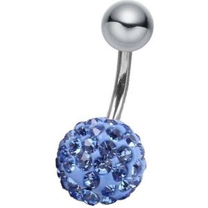 Fako Bijoux® - Navelpiercing - Disco Dots - 8mm - Blauw