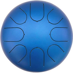 LIDAH® Steel Tongue Drum - C-Majeur Myko Series - Handpan 16 cm - voor Kinderen en Volwassenen - Lotus Yoga Klankschaal - Azure Blue