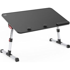 bedtafel, in hoogte verstelbaar, met 4 instelbare hoeken, inklapbare laptopdesk, voor bank, vloer, werken, studeren, lezen, schrijven, eten, geschikt voor laptops tot 17 inch