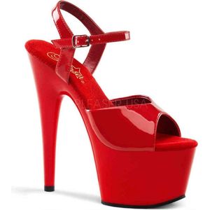 Pleaser - ADORE-709 Sandaal met enkelband, Paaldans schoenen - Paaldans schoenen - 36 Shoes - Rood