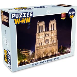 Puzzel Parijs - Notre Dame - Nacht - Legpuzzel - Puzzel 1000 stukjes volwassenen