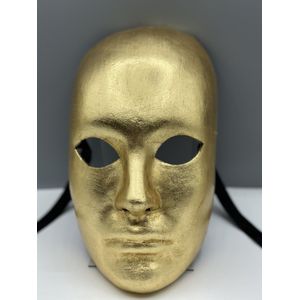 Gouden masker - Hangemaakt Venetiaans masker goud - Venetiaans heren masker - masker gala goud