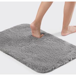 Microvezel badmat 50 x 80 cm machinewasbaar zeer absorberend antislip badtapijt sneldrogend grijs
