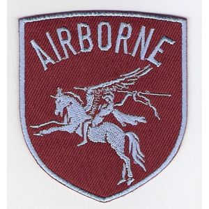 Airborne patch Pegasus schildvorm 8 cm