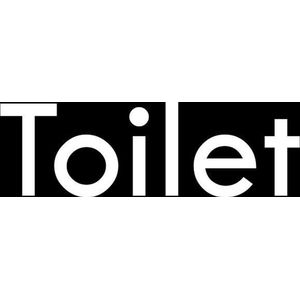 Toiletsticker - wit - 10 cm x 3 cm - tekst