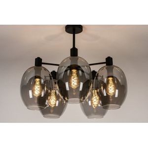 Lumidora Plafondlamp 73952 - 5 Lichts - E27 - Zwart - Grijs - Metaal - 70 cm