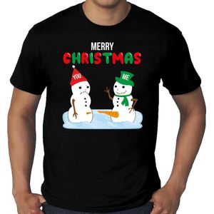 Grote maten Merry Christmas sneeuwpoppen mijne is groter fout Kerst t-shirt - zwart - heren - Kerstkleding / Kerst shirt XXXXL