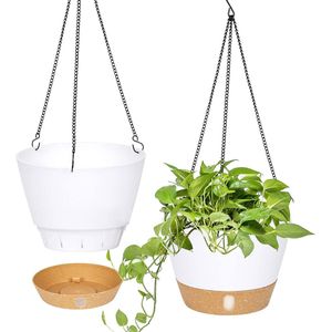 Elegant Set van 2 Hangende Plantenbakken voor Binnen en Buiten met Drainagegat
