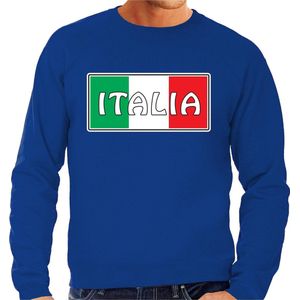 Italie / Italia landen sweater blauw heren - Italie landen sweater / kleding - EK / WK / Olympische spelen outfit XXL