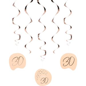 Folat - Hangdecoratie Elegant Lush Blush 30 Jaar - 5 stuks