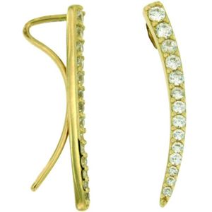 14k gouden earcuff met zirkonia - Oorklimmers - 14 karaat goud met zirkonia's