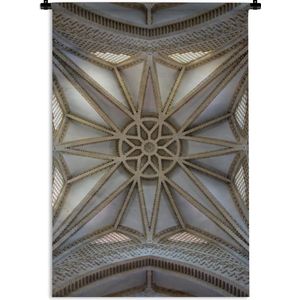 Wandkleed Art Deco architectuur - Plafond van een kapel in Art Deco-stijl Wandkleed katoen 60x90 cm - Wandtapijt met foto