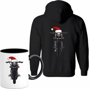 Kerst motor - Vest met mok - Heren - Zwart - Maat S
