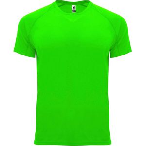 Fluorescent Groen unisex sportshirt korte mouwen Bahrain merk Roly maat L