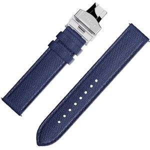 QUIST - horlogebandje - blauw cordura - zilveren sluiting - 20mm