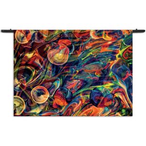 Velours Wandkleed Colorfull Art Design Rechthoek Horizontaal S (40 X 60 CM) - Wandkleden - Met roedes