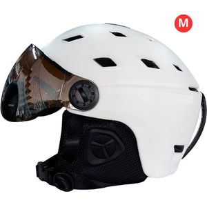 Skihelm - Met Vizier - Ski Gadgets - Dames - Heren - Wintersport - Ski - Snowboarden - Wit - Maat M