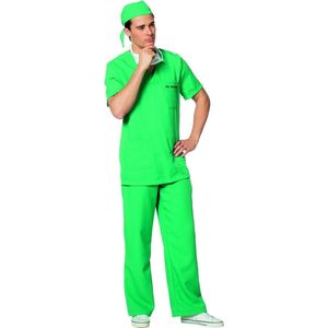 Wilbers & Wilbers - Dokter & Tandarts Kostuum - Orthopedisch Chirurg Streekziekenhuis - Man - Groen - Maat 58 - Carnavalskleding - Verkleedkleding
