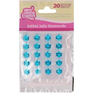 FunCakes Eetbare Jelly Diamonds - Blauw - pk/20 - Taartdecoratie