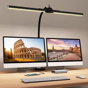 Dimbare Monitorlamp met Klembaar Ontwerp - Flexibele Arm - Energize jouw Werkplek - LED Bureaulamp voor Werkbanken - Oogvriendelijk Licht - Ruimtebesparend - Moderne Verlichting