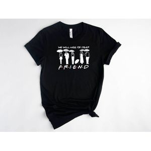 Lykke Friends Shirt | Herinnering aan Matthew Perry | Chandler Bing T-shirt| Zwart| Maat L