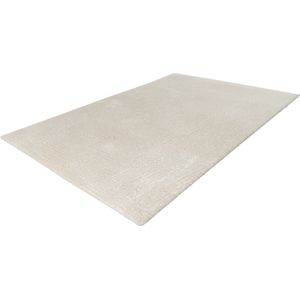 Lalee Glamour - vloerkleed - Velours - Velvet - Recycled karpet fraai tapis - effen tapijt maat 80x150 ivoor gebroken wit creme
