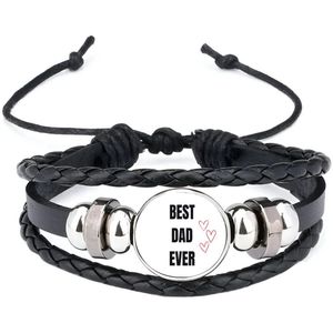 Akyol - best dad ever armband zwart - Papa - cadeau papa - cadeau - verjaardag papa