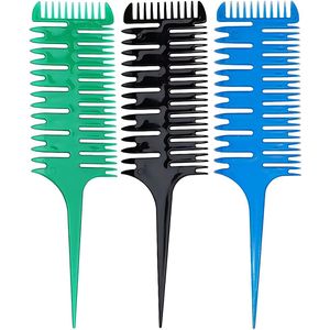 Guardian Beauty 3-delige Haarkleurkam Set – Professionele 3-in-1 Verdeel- en Highlight Weefkammen voor Salon Haarverf en Styling