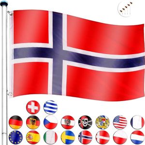 Vlaggenmast - 6.5M - incl vlag Noorwegen