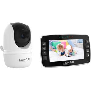 LAKOO BabyGuard S pro - Babyfoon - baby monitor - Babyfoon met camera - Babyfoon met Camera - Nachtzicht - Terugspreekfunctie - Slaapmuziek - Draaibaar - Uitbreidbaar