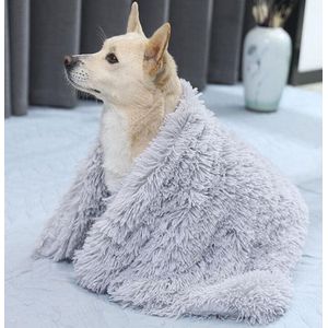 huisdierdeken voor hond of kat, zachte afwerking, zware winterdeken, fleece deken gezellig kattenbed, 78L x 54B centimeter