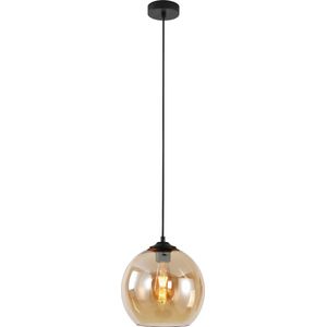 Hanglamp Marino 25cm Amber - Ø25cm - E27 - IP20 - Dimbaar > lampen hang amber glas | hanglamp amber glas | hanglamp eetkamer amber glas | hanglamp keuken amber glas | led lamp amber glas | sfeer lamp amber glas