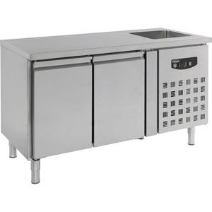 Professionele Koelwerkbank Spoelbak | 2 Deuren | Standard Line | RVS | Combisteel | 7450.0210 | Horeca