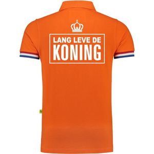 Luxe Lang leve de Koning poloshirt - 200 grams katoen - Lang leve de Koning - oranje - heren - Lang leve de Koning kleding/ shirts M