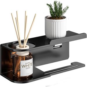 Ibenzoa® Zelfklevende toiletpapierhouder met eenvoudig te monteren wandbevestiging en modern design in zwart