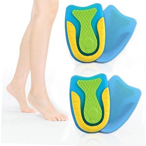 2 paar schokabsorberende orthopedische siliconen gel-hielkussens met bescherming voor hielen en achillespezen, pijnverlichting