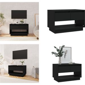 vidaXL Tv-meubel 70x41x44 cm spaanplaat zwart - Tv-kast - Tv-kasten - Tv-standaard - Wandtafel