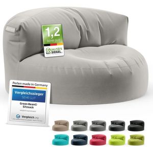 Zitzak bank voor binnen en buiten, met ergonomische rugleuning, 90 x 50 cm, lichtgrijs