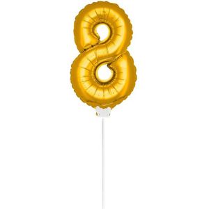 Folat - Folieballon cijfer mini Goud cijfer 8