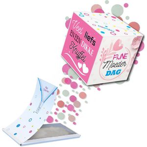 Boemby - Moederdag Cadeautje - Exploderende Confettikubus - Moederdag kaart - Liefste Mama - Brievenbus Cadeau - Moederdag cadeau voor mama - Origineel en Uniek