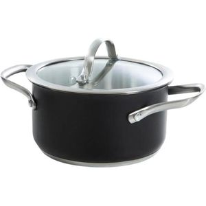 BK Kookpan Purity Black - 16 cm / 1.5 Liter - Met glazen deksel - Roestvrij staal