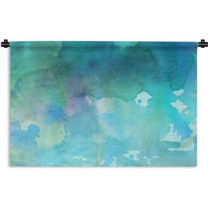 Wandkleed Waterverf Abstract - Abstract werk gemaakt met waterverf en groene kleuren Wandkleed katoen 90x60 cm - Wandtapijt met foto